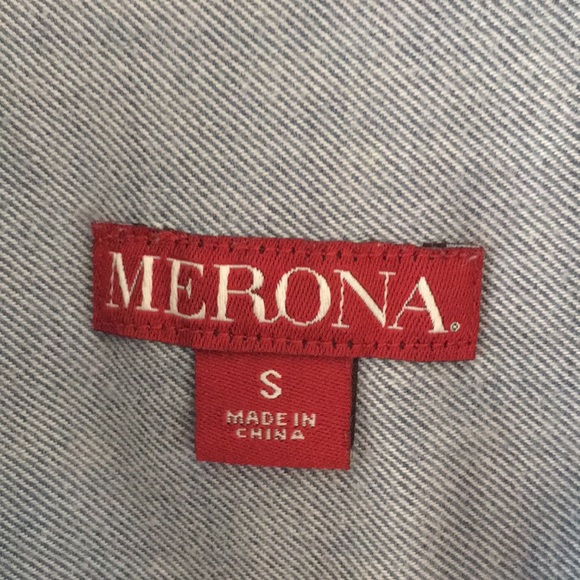 Loose Pleated Denim-esque Blouse - Picture 5 of 7